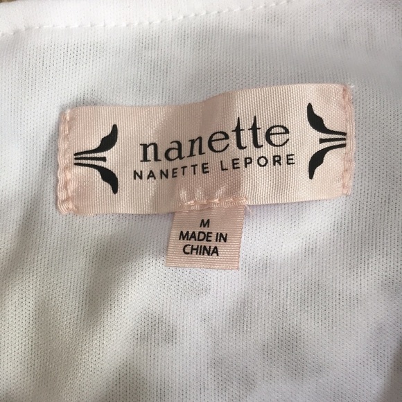 Nanette Lepore medium white bell sleeve lace top. - Picture 4 of 7